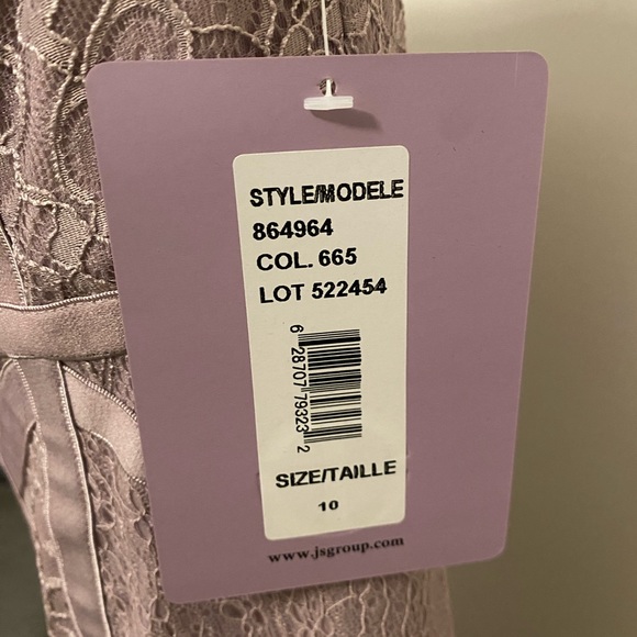 JS Collection Women's Multi-Lace Strapless Seamed Gown with Pleated Skirt - Picture 4 of 11